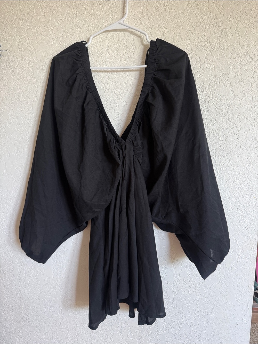 Black V-Neck Flowy Blouse